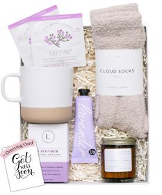 Lavender Spa Gift Set Relaxation Gifts For Women Get Well Soon Gift Basket with Scented Candle Bath Bomb Soap ( Get Well Soon Greeting Card Clas Lavender Spa Gift Set Relaxation Gifts For Women Get Well Soon Gift Basket with Scented Candle Bath Bomb Soap ( Get Well Soon Greeting Card Clas